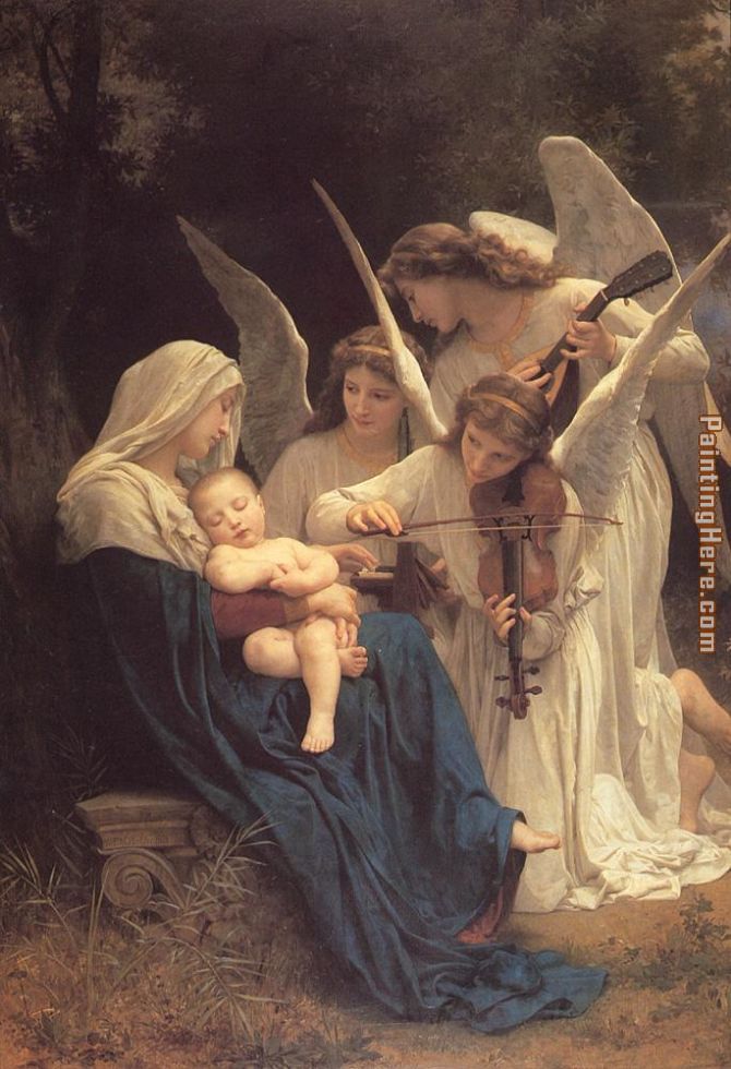 The Virgin with Angels painting - William Bouguereau The Virgin with Angels art painting